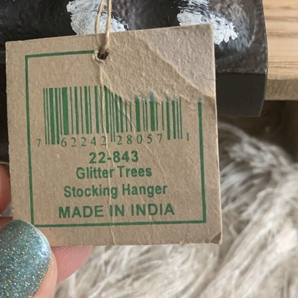 Park Designs Goldsboro, NC Cast Metal Glitter Trees Stocking Hanger - Picture 8 of 17